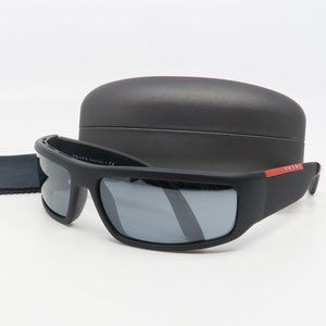 SPR 02U 1BO-5L0 Prada Matte Black/ Gray Wrap Sun